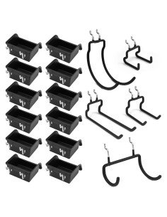 Ganchos para Tablero Perforado ELEAD 17 Piezas con Bins