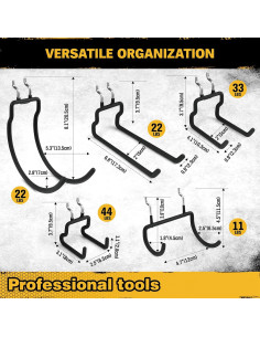 Ganchos para Tablero Perforado ELEAD 17 Piezas con Bins 2