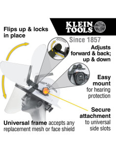 Escudo Facial Claro Klein Tools 60473 para Casco de Ala Completa 2