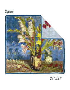 Bufanda de Seda 100% Aningkimi Cuadrada 42x42cm Arte Van Gogh 2
