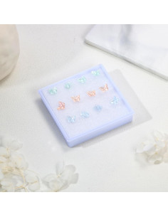 Pendientes de Plástico AoedeJ 6 Pares Hipoalergénicos Mariposa 2