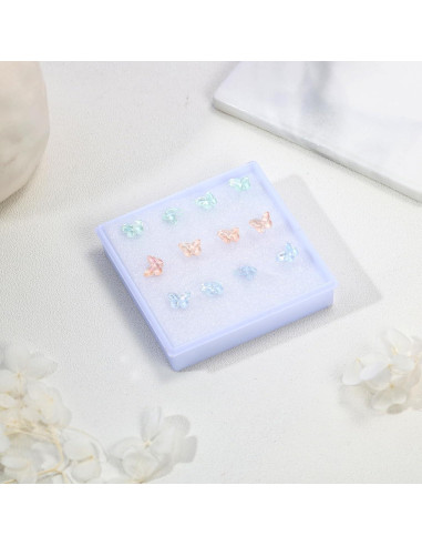 Pendientes de Plástico AoedeJ 6 Pares Hipoalergénicos Mariposa