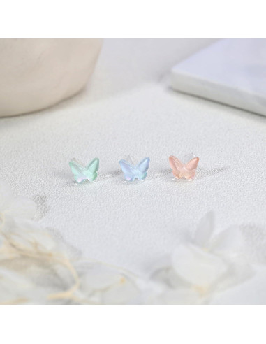 Pendientes de Plástico AoedeJ 6 Pares Hipoalergénicos Mariposa