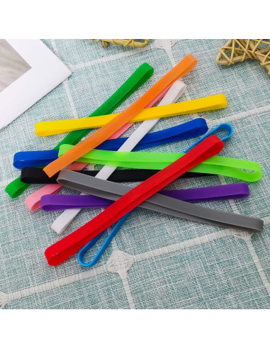 Bandas de Goma de Silicona Coopay 48 Piezas Multicolor 14 cm