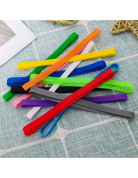 Bandas de Goma de Silicona Coopay 48 Piezas Multicolor 14 cm