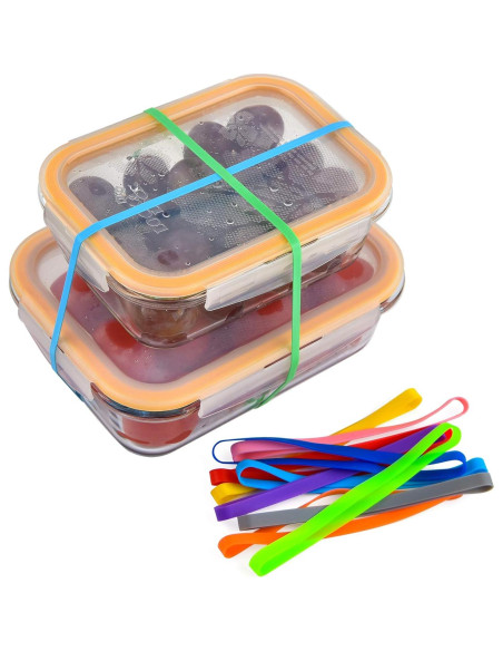 Bandas de Goma de Silicona Coopay 48 Piezas Multicolor 14 cm