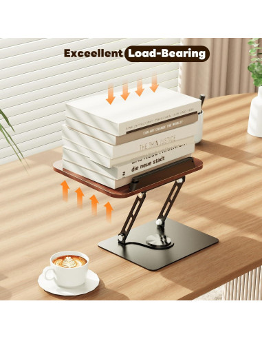 Soporte de Libro Abiglifty Ajustable 360 Madera Oscura