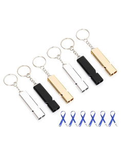 6 Silbatos de Supervivencia HZ Yihai Otoño con Cuerda y Llaveros