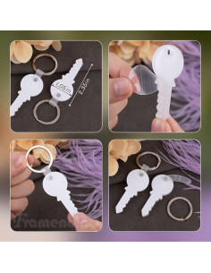 Kit de Llaveros de Acrílico para Sublimación Framendino - 10 Paquetes 2