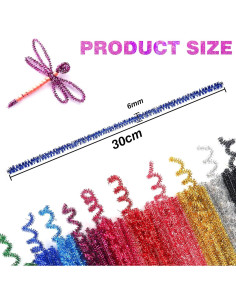 Limpiapipas Brillantes TOAOB 200pcs 30cm 10 Colores Manualidades 2