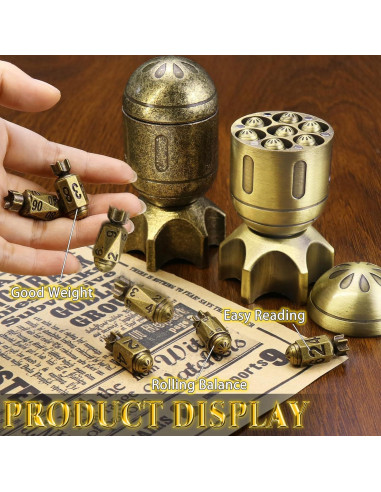 Conjunto de Dados Metálicos ZHOORQI DND 7 Piezas Bronce