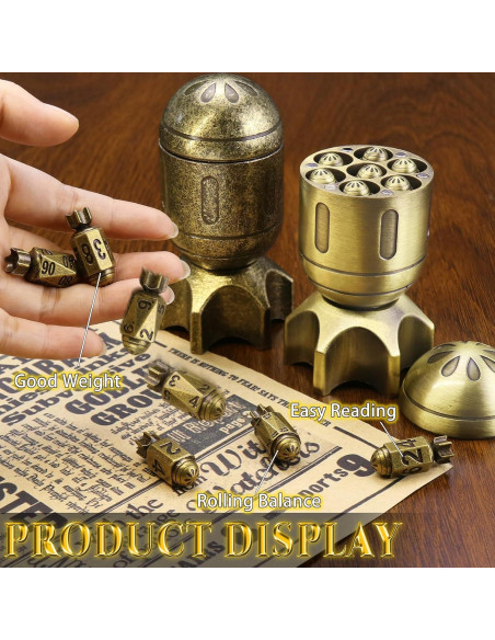 Conjunto de Dados Metálicos ZHOORQI DND 7 Piezas Bronce