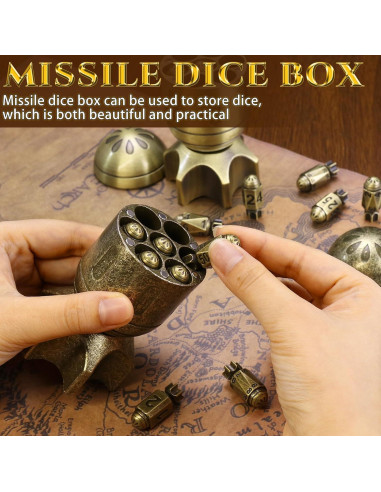 Conjunto de Dados Metálicos ZHOORQI DND 7 Piezas Bronce