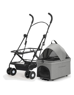 Carrito para Mascotas K ERATISNIK 3 en 1 Plegable Gris