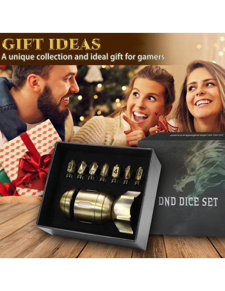 Conjunto de Dados Metálicos ZHOORQI DND 7 Piezas Bronce