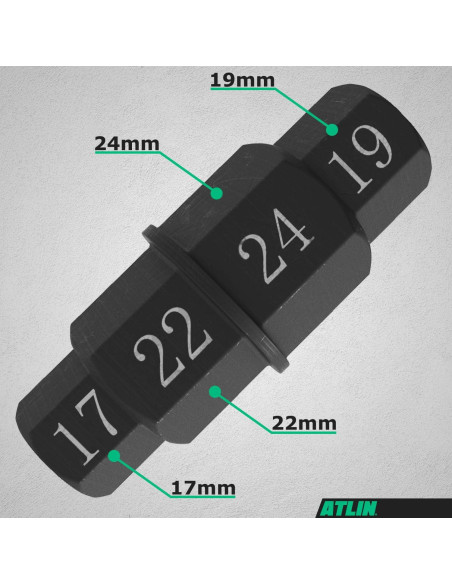 Llave de Eje Hexagonal ATLIN 17mm 19mm 22mm 24mm para Motocicleta