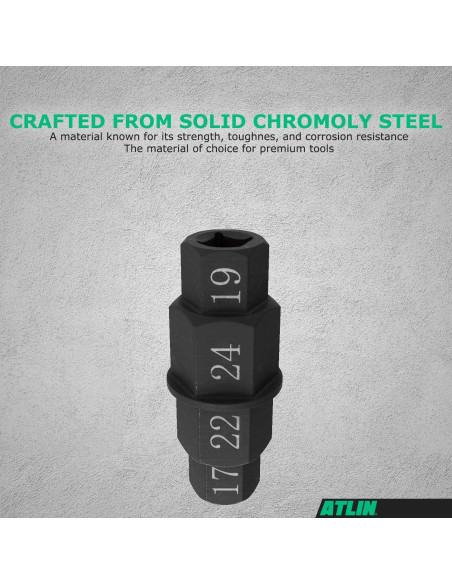 Llave de Eje Hexagonal ATLIN 17mm 19mm 22mm 24mm para Motocicleta