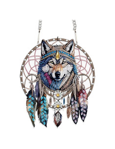 Colgante de Pintura de Diamante JISHSHAY Lobo 16x16cm