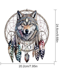 Colgante de Pintura de Diamante JISHSHAY Lobo 16x16cm 2