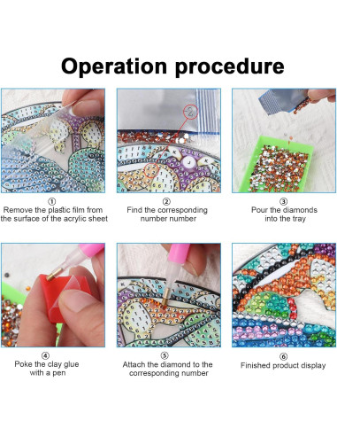 Colgante de Pintura de Diamante JISHSHAY Lobo 16x16cm