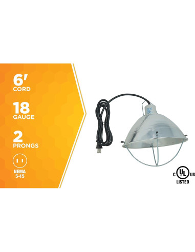 Lámpara de Cría Woods 0165 con Reflector 26.67 cm 250W