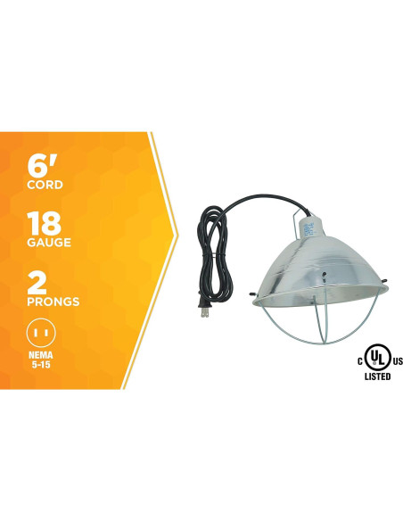 Lámpara de Cría Woods 0165 con Reflector 26.67 cm 250W