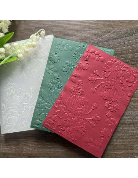 Carpeta de Embossing 3D DIYology Rosa 16.5x11.5cm para Manualidades