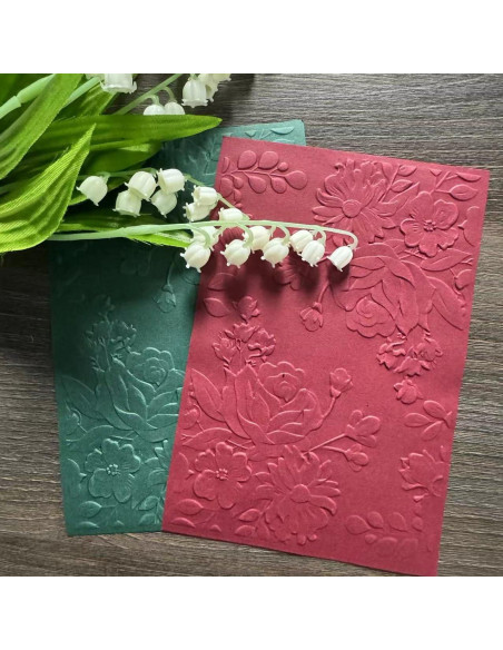 Carpeta de Embossing 3D DIYology Rosa 16.5x11.5cm para Manualidades