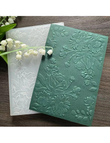 Carpeta de Embossing 3D DIYology Rosa 16.5x11.5cm para Manualidades