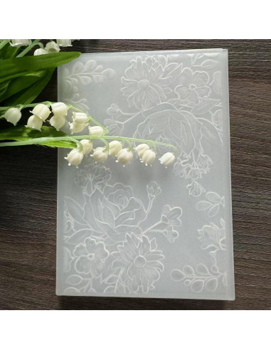 Carpeta de Embossing 3D DIYology Rosa 16.5x11.5cm para Manualidades