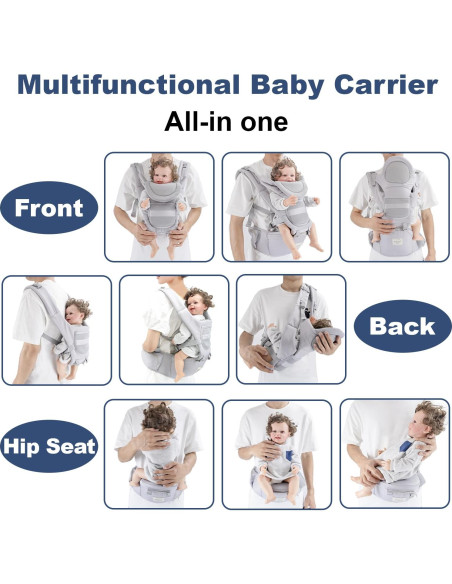 Portabebés 6 en 1 POVENK ajustable para recién nacidos y niños