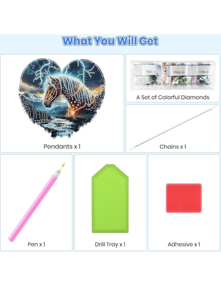 Kit de Arte de Diamante 5D MOGTAA Caballo para Decoración