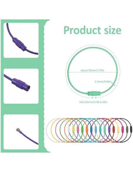 Paquete de 32 Lazos de Acero Inoxidable Multicolor 1.5mm Paquete de 32 Lazos de Acero Inoxidable Multicolor 1.5mm