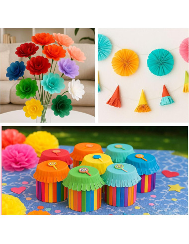 Papel de Seda Shindel 330 Hojas 35x25cm Multicolor para Manualidades