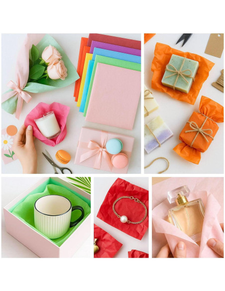 Papel de Seda Shindel 330 Hojas 35x25cm Multicolor para Manualidades