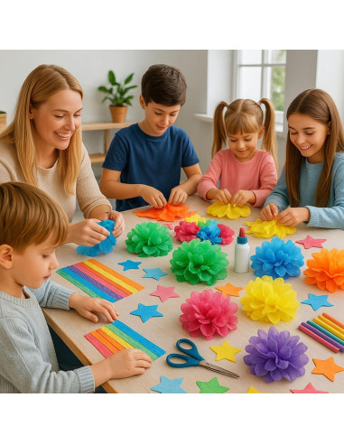 Papel de Seda Shindel 330 Hojas 35x25cm Multicolor para Manualidades