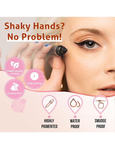 Sello Delineador de Ojos con Alas Vogue Efectos Negro 10mm