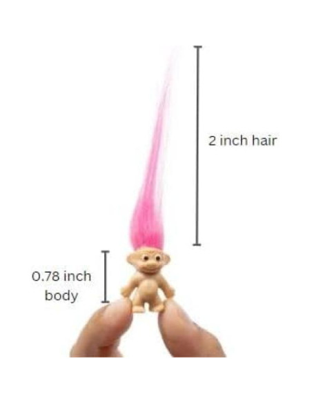 10 Muñecos Troll Miniatura Sparkle Pins - Decoración Colorida 1.98 cm