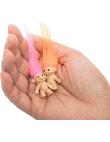 10 Muñecos Troll Miniatura Sparkle Pins - Decoración Colorida 1.98 cm