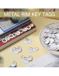 Etiquetas de Llave de Metal Hotop 500 Piezas 2.54 cm Doble Cara 2
