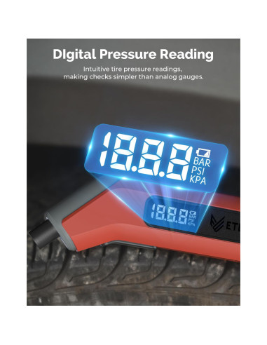 Medidor de Presión de Neumáticos ETENWOLF T300 Plus 200 PSI