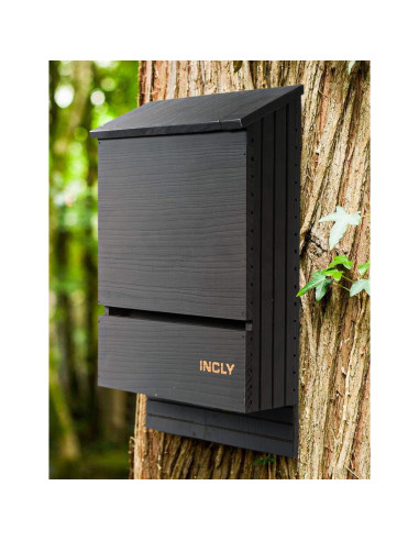 Casa Refugio para Murciélagos INCLY Madera Cedro Negra 2 Cámaras