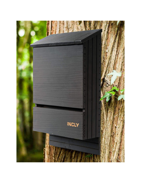 Casa Refugio para Murciélagos INCLY Madera Cedro Negra 2 Cámaras