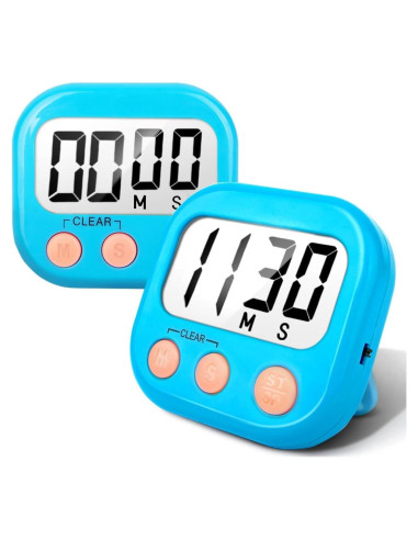 Paquete de 2 Temporizadores Digitales de Cocina AOUCE Azul
