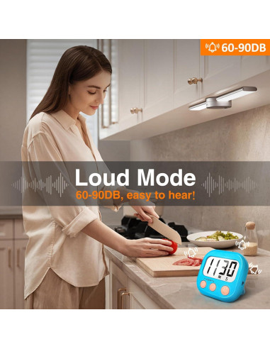 Paquete de 2 Temporizadores Digitales de Cocina AOUCE Azul