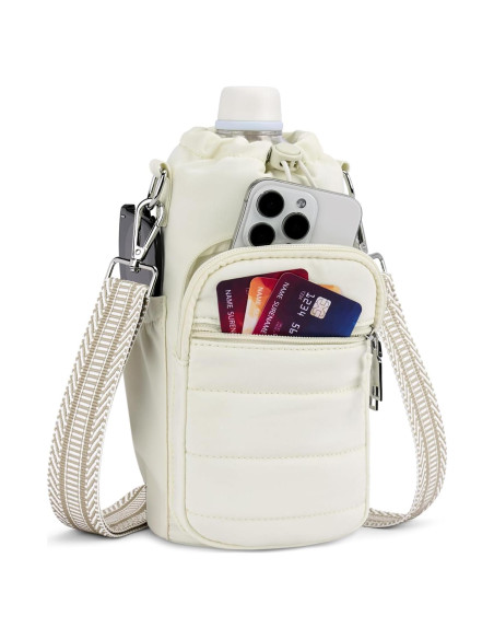 Bolsa Cruzada para Botella de Agua Lexiyat 40 oz Aislada Beige