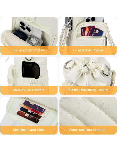 Bolsa Cruzada para Botella de Agua Lexiyat 40 oz Aislada Beige