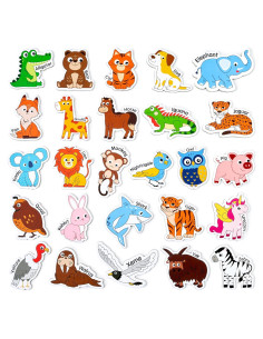 Imanes de Madera JoyCat para Niños - 26 Animales A-Z