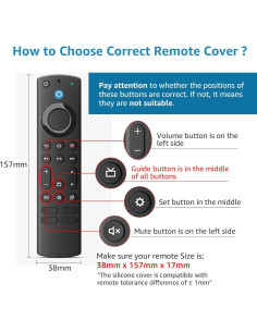 Funda de Silicona Brillante OneBom para Control Remoto Fire TV 2