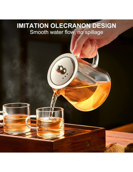 Tetera de vidrio PARACITY 550ML con infusor de acero inoxidable